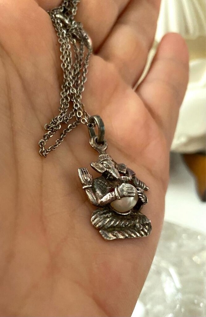 Vintage İncili Ganesha Kolye - 9