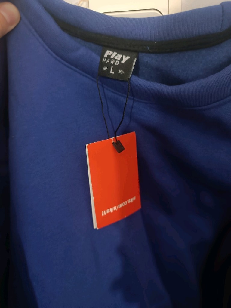 Etiketli mavi sweatshirt - 2