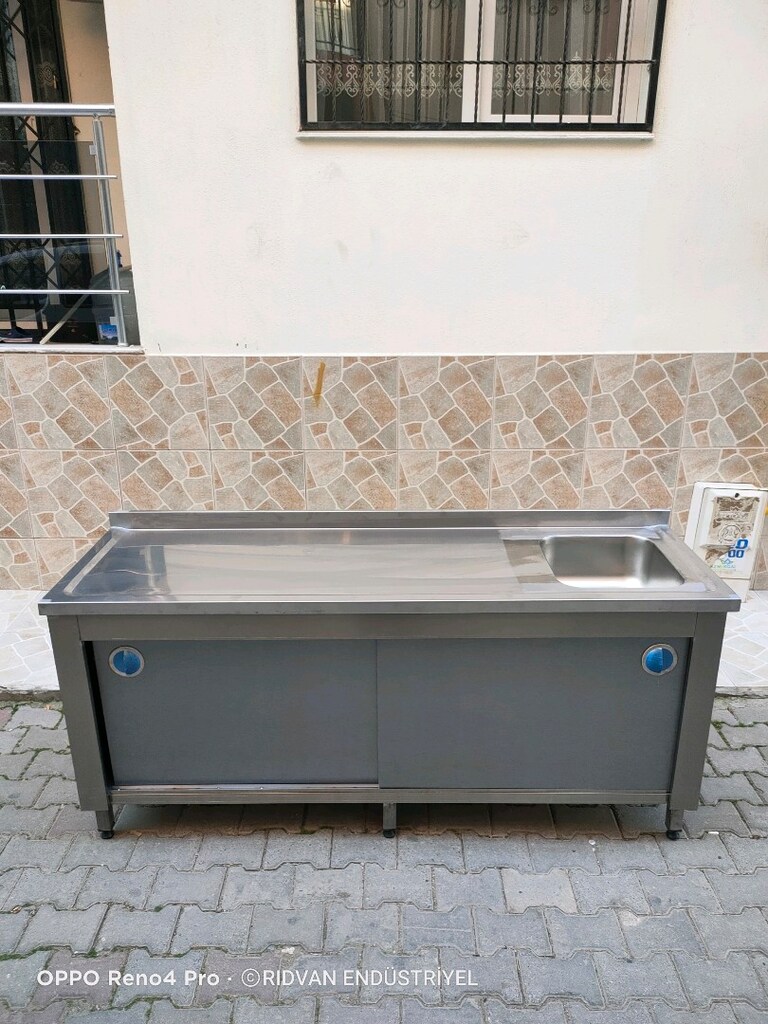 krom evye paslanmaz bulaşık yıkama lavabosu ada mutfak tezgahları