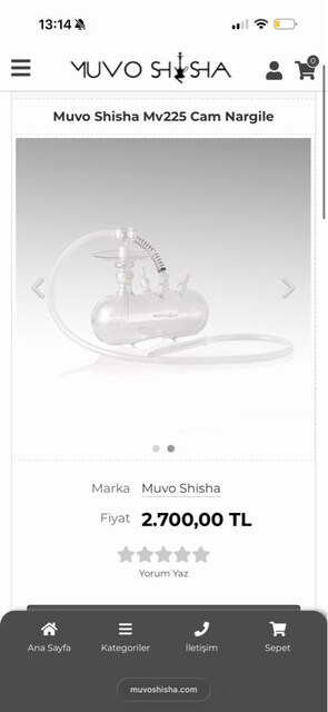 muvo cam nargile seti