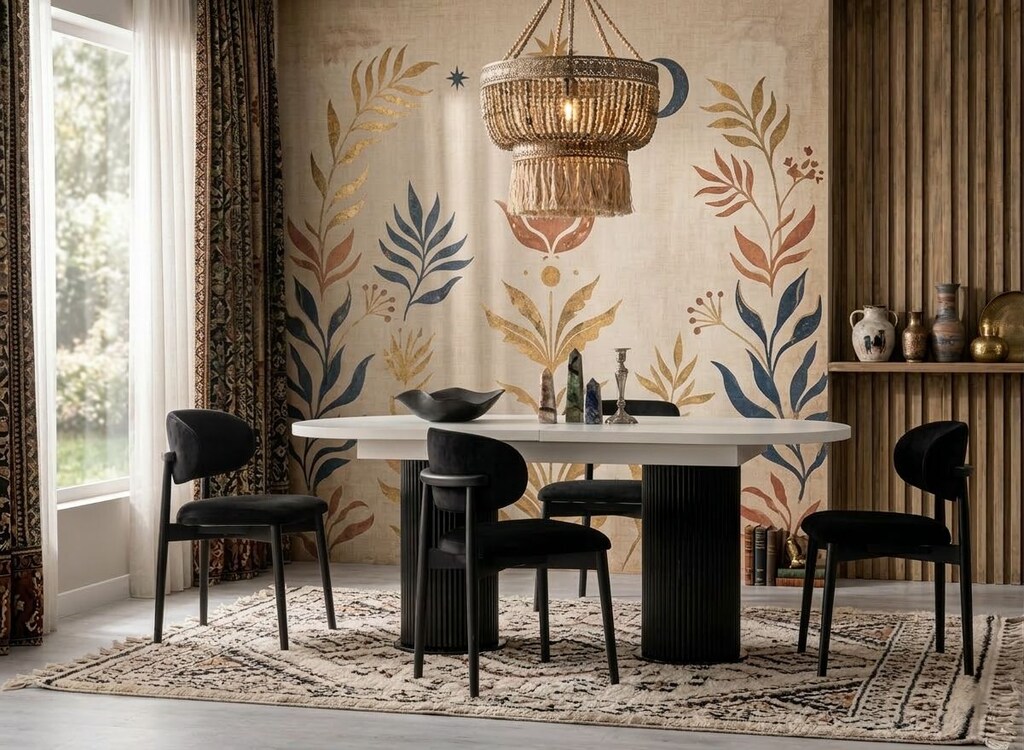 Sıfır , %100 MDF , Modern Bohem Açılan Masa - Aytaşı , Siyah - 9