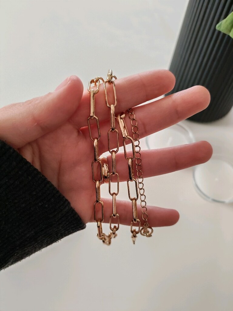 GOLD ÇELİK KOLYE - 2