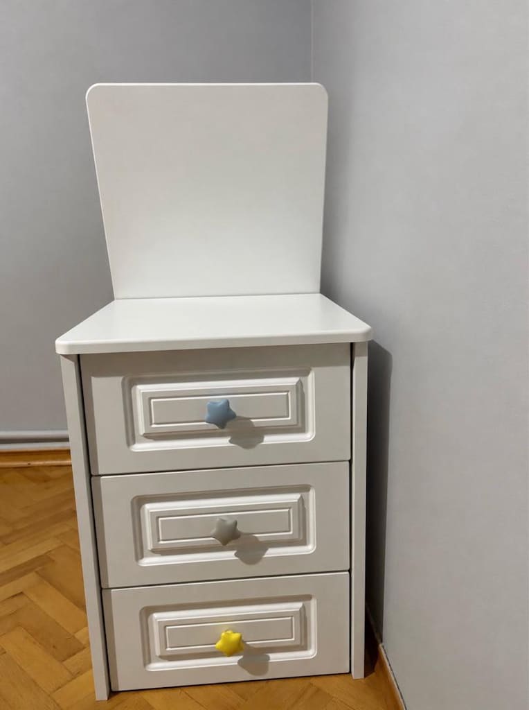 Beyaz Çocuk Şifonyeri – 3 Çekmeceli ve İç Bölmeli - 5