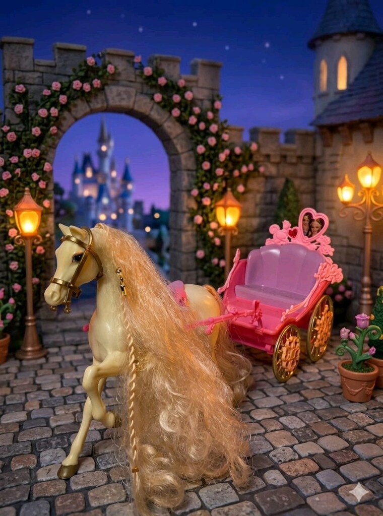 Barbie Rapunzel botticelli horse - 2
