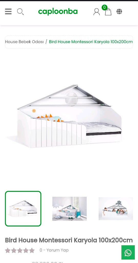 Kitaplıklı & Gece Lambalı Montessori Yatak (100x200) (Caploonba Marka) - 7