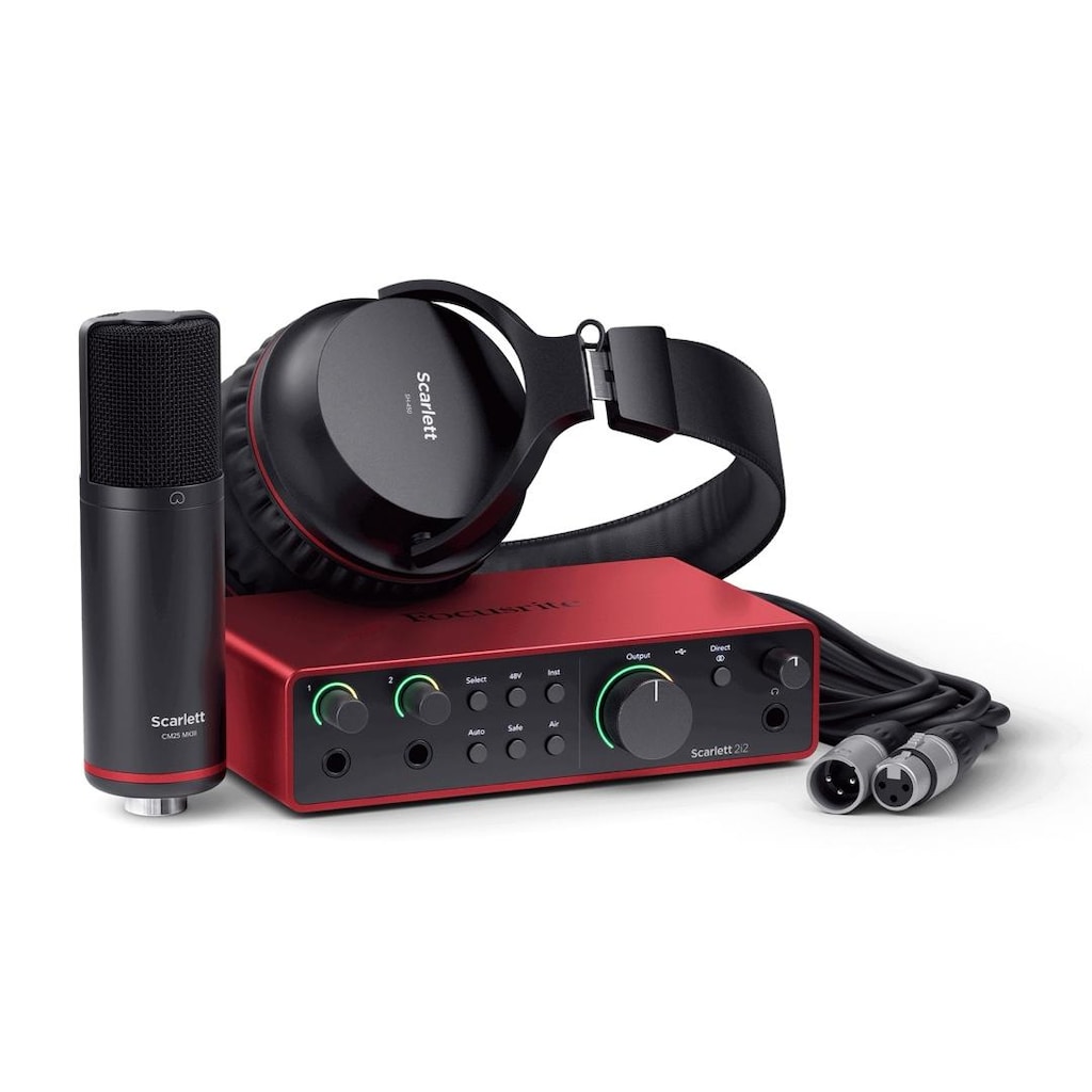 focusrite scarlet 2i2 ses kartı mikrofon kulaklık set