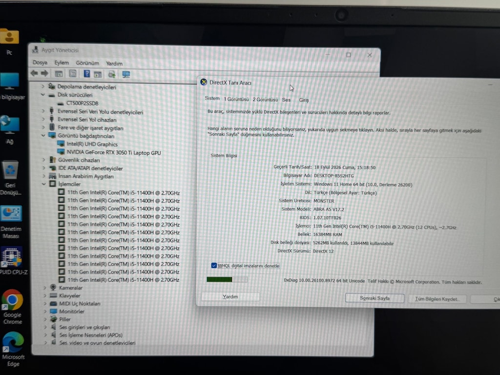 MONSTER ABRA LAPTOP İ5-11400H RTX3050Tİ 16 GB 512 GB - 5