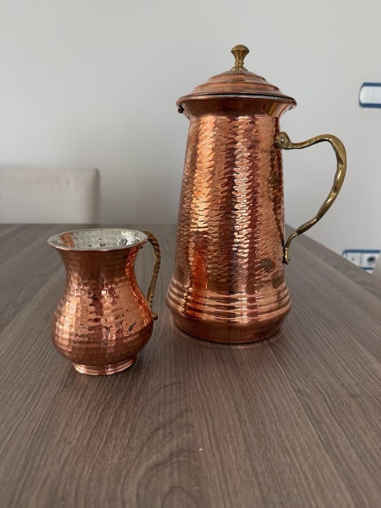 bakır sürahi ve bardağı - 2