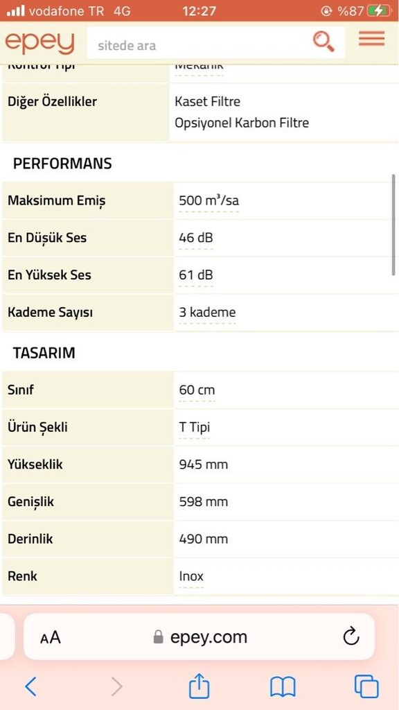 ARÇELİK P25 INOX ANKASTRE ASPİRATÖR. Fiyatı 4250.-tl - 10