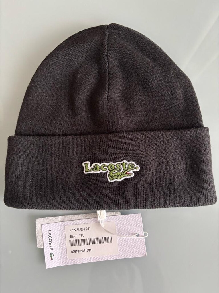 Orijinal lacoste bere siyah renk unisex sıfır etiketli - 9