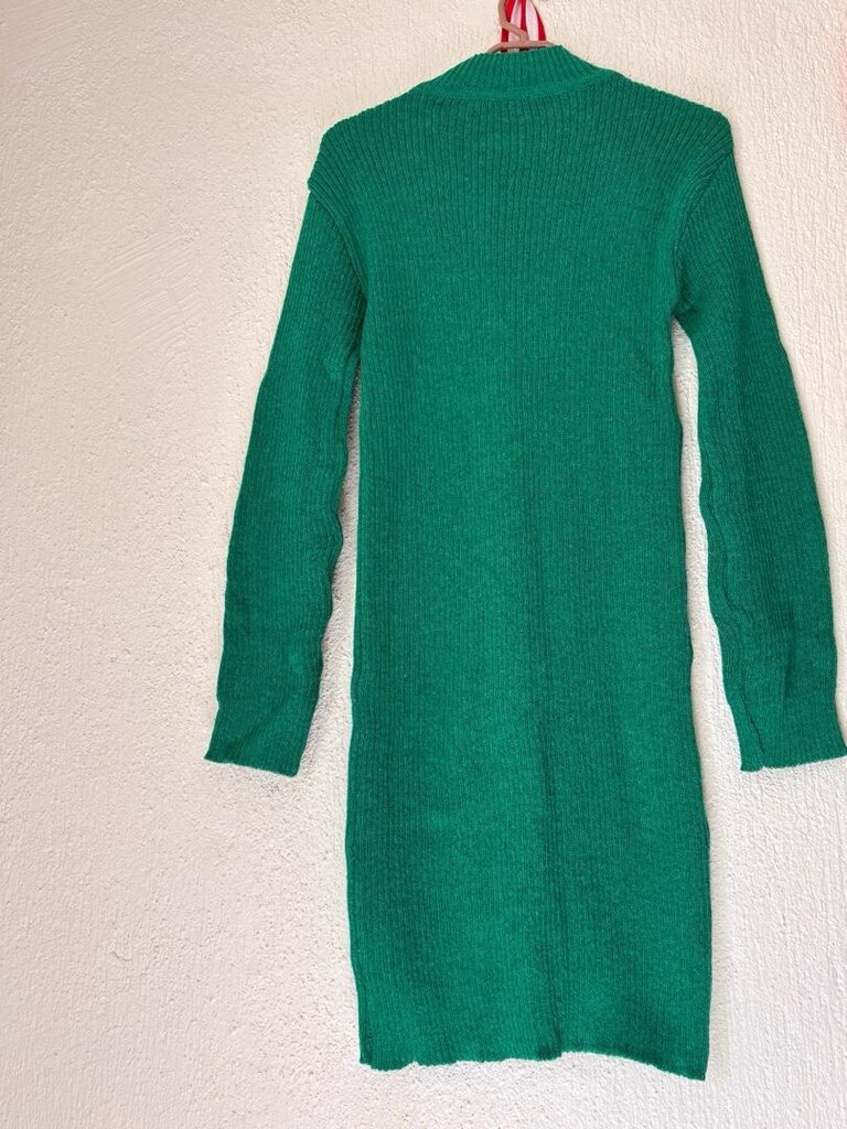 Zümrüt Yeşili Triko Elbise - 3