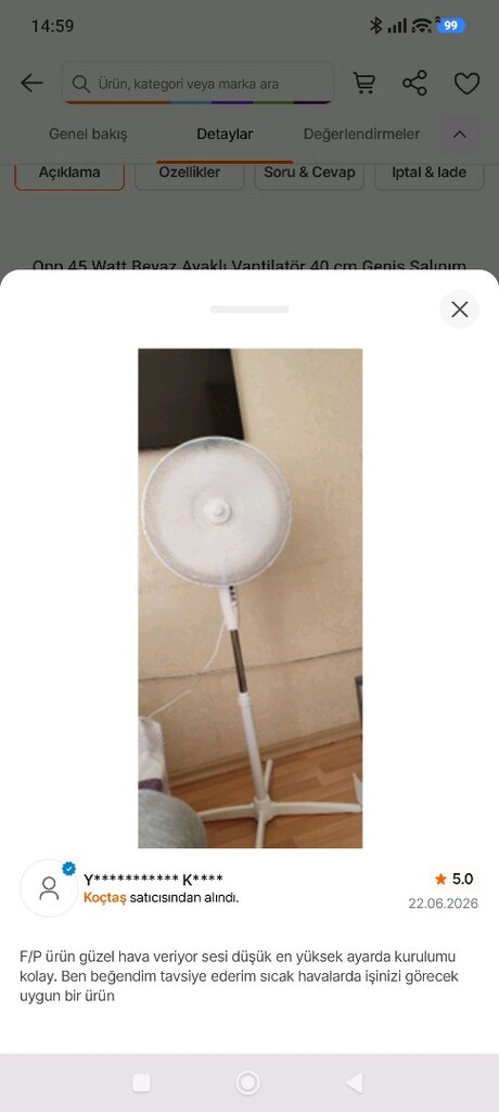 opp 45watt vantilatör sıfır. - 3