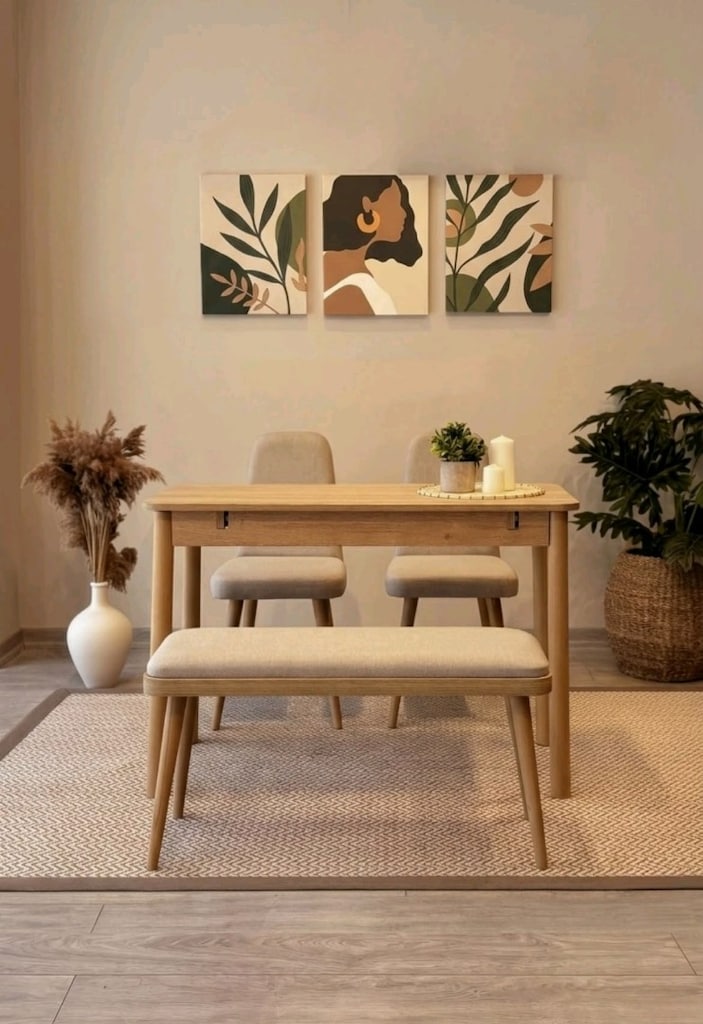 mutfak masası 6 kişilik mdf yemek masası Ahşap masa - 6