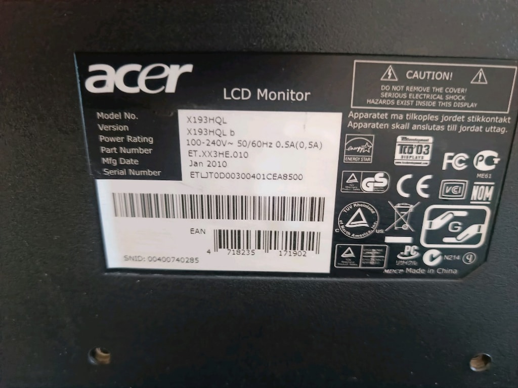 Acer Siyah Monitör 19" VGA kablolariyla - 3