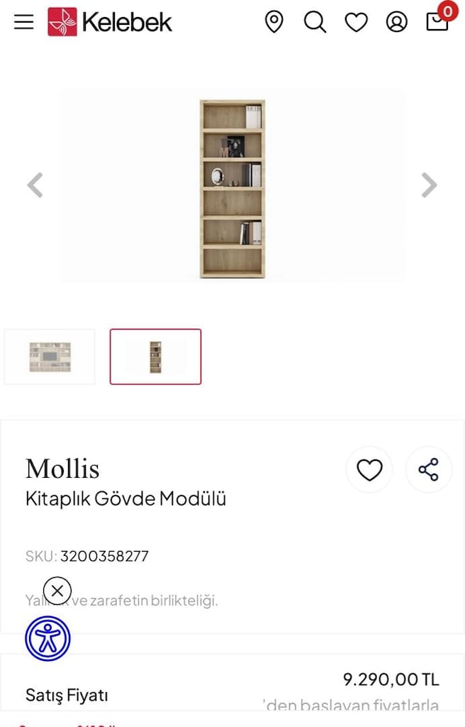 kelebek mobilya mollis kitaplık - 3