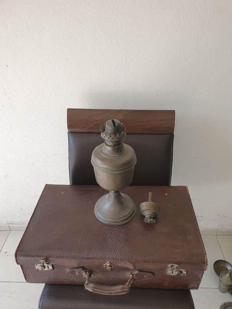 antika bakır gaz lambası - 3