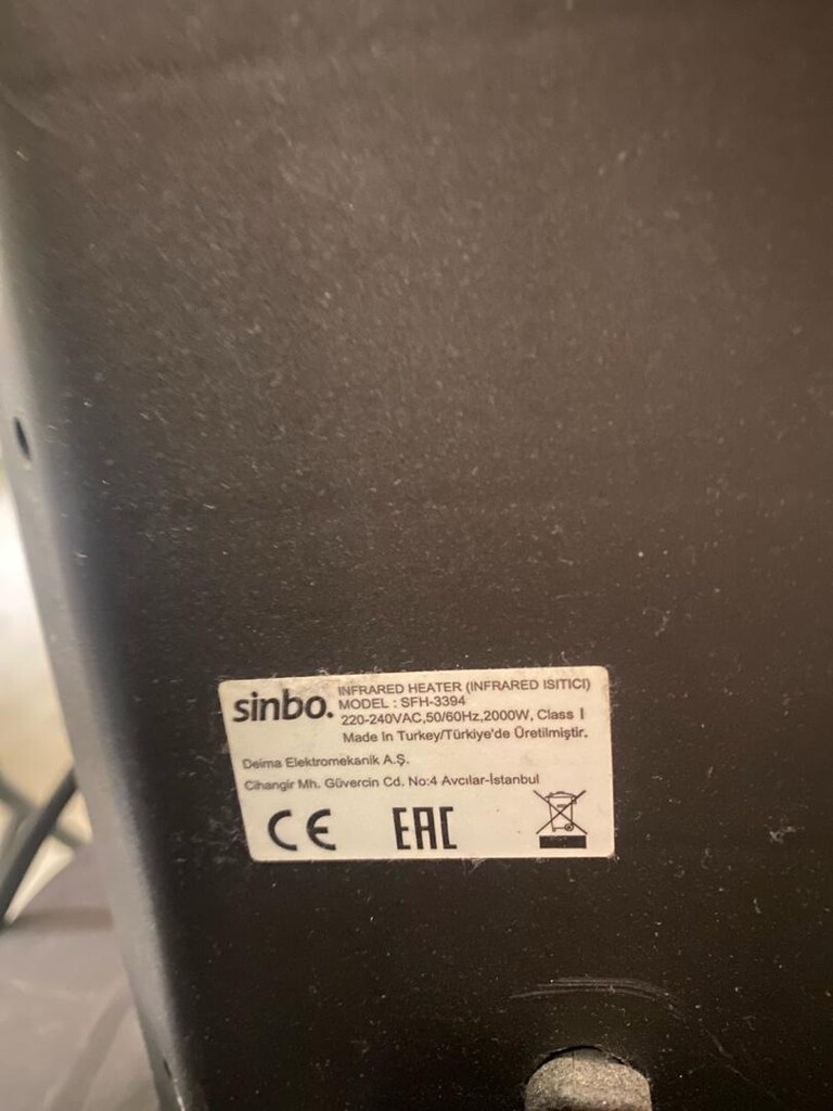 Sinbo Dik İnfraret Isıtıcı 2000W - 3