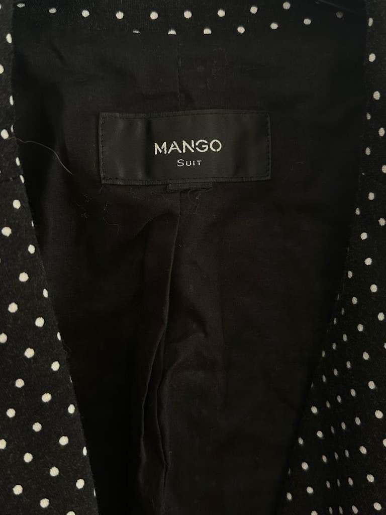 mango vatkalı puantiye desen blazer ceket — görsel 3/4