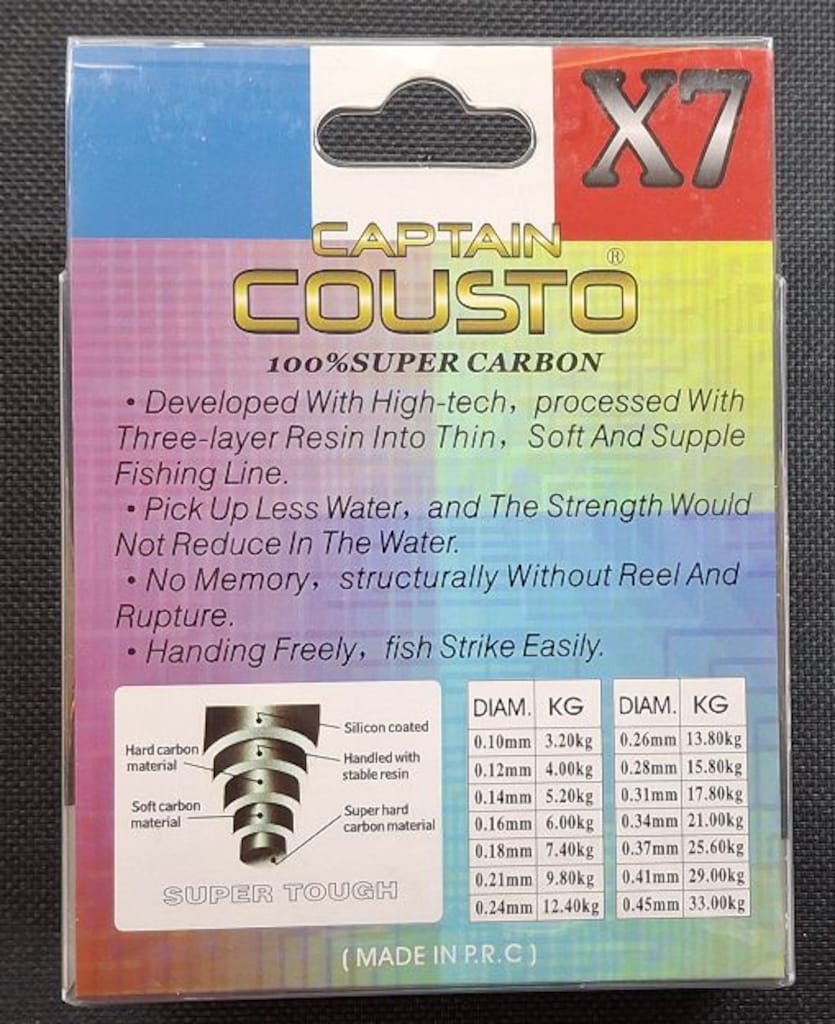 Captain Cousto X7 100% Süper Carbon Olta Misinası 10 paket. OLTA136 - 12