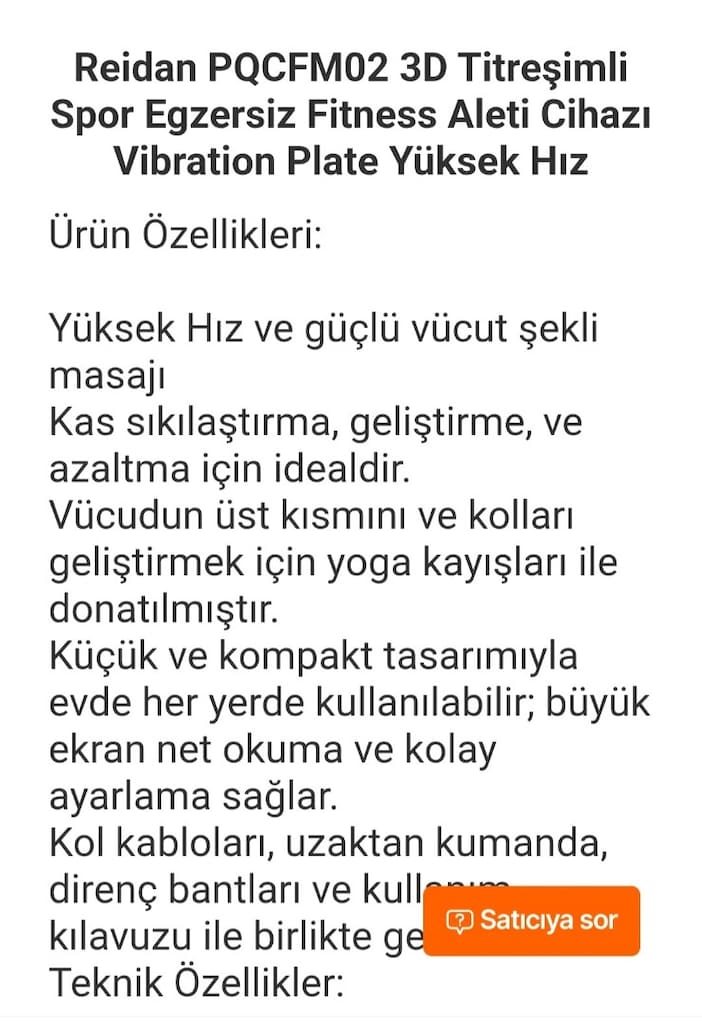Titreşimli spor aleti RAIDEN PQ-CFN02 yeni sayılır - 8