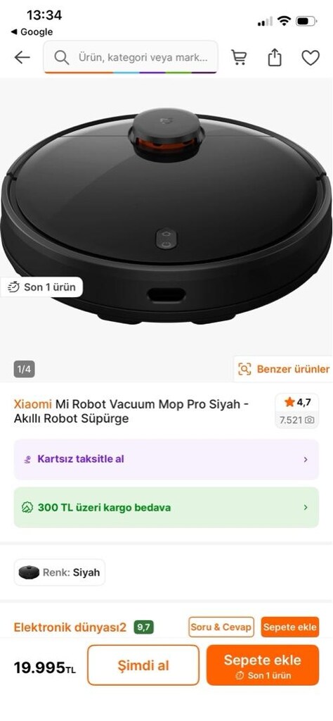 FİYAT DÜŞTÜ! Mi Robot Vacuum Mop Pro Akıllı Süpürge - TAKAS OLUR - 12