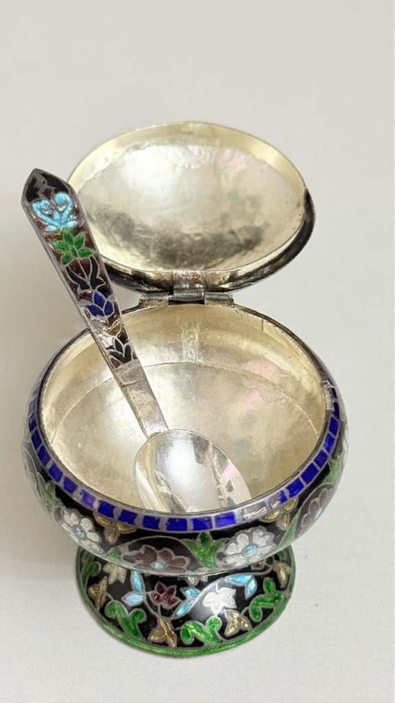 Dövme gümüş el yapımı cloisonné - 6