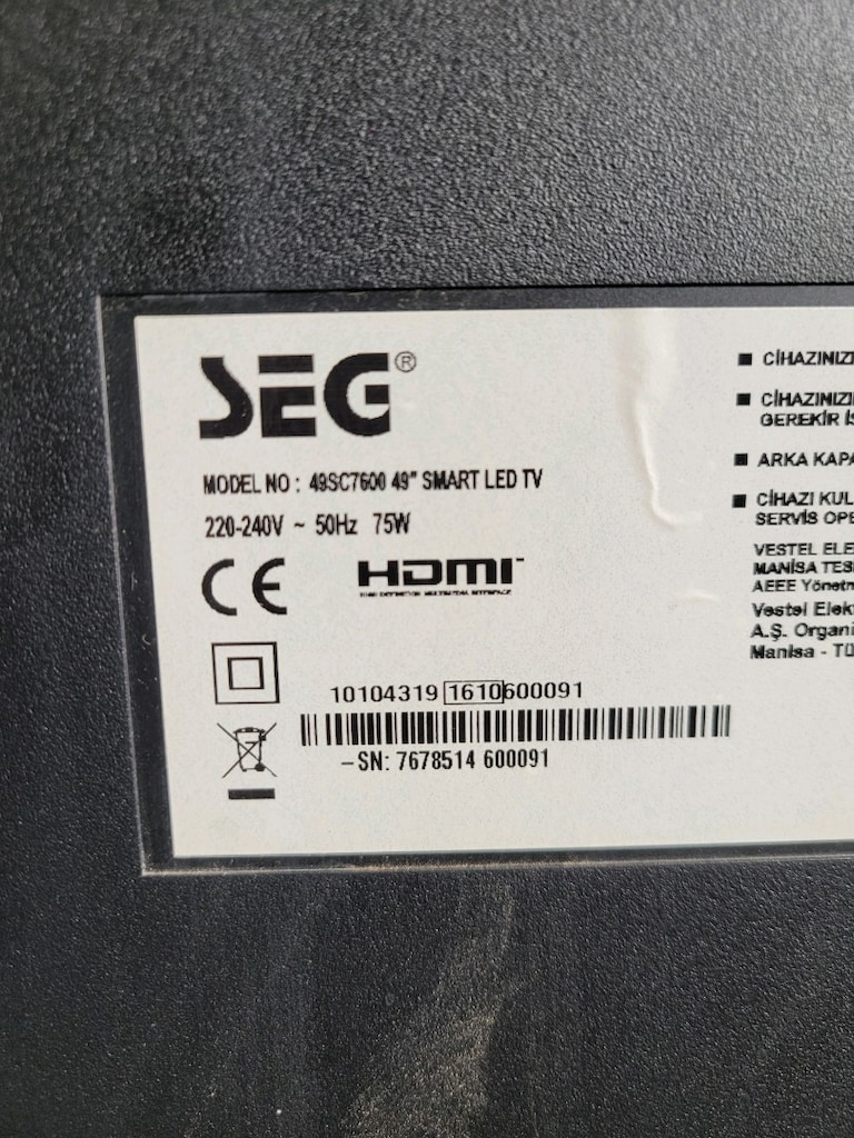 Seg 49SC7600 Ekranı hasarlı televizyon - 3