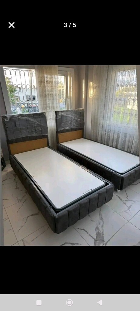 Tek kişilik baza Başlık petli yatak takım sandıklı baza - 10