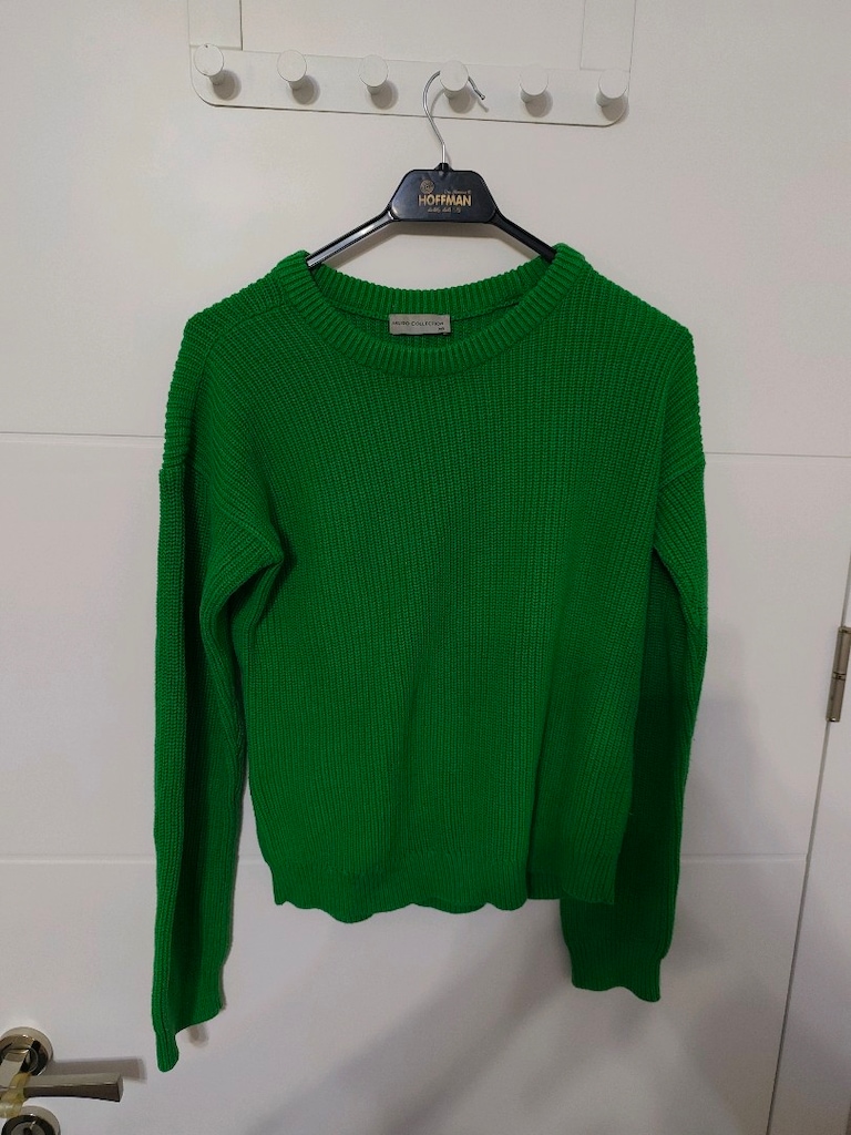 MUDO COLLECTİON (XS) KADIN KAZAK YEŞİL FİTİLLİ TRİKO -KAZAK