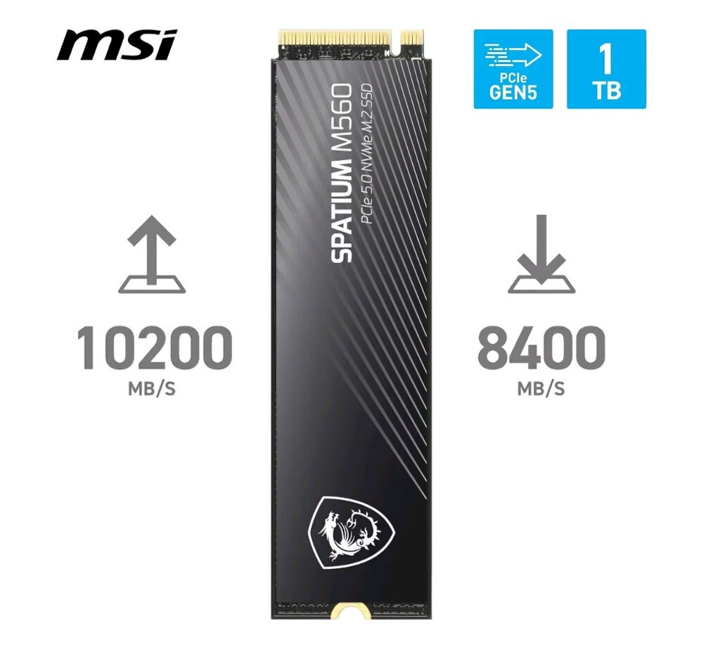 SIFIR MSI SPATIUM M560 GEN 5 PCI E 5.0 1TB NVME M.2 SSD - 2