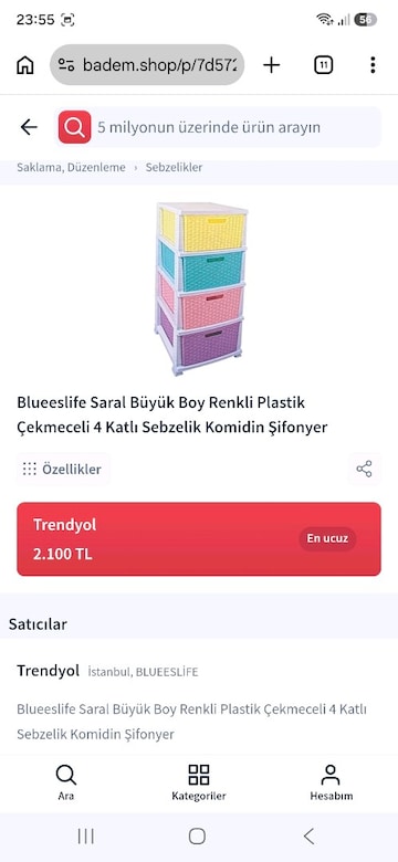 çok amaçlı çekmece dolap,sebzelik - 2