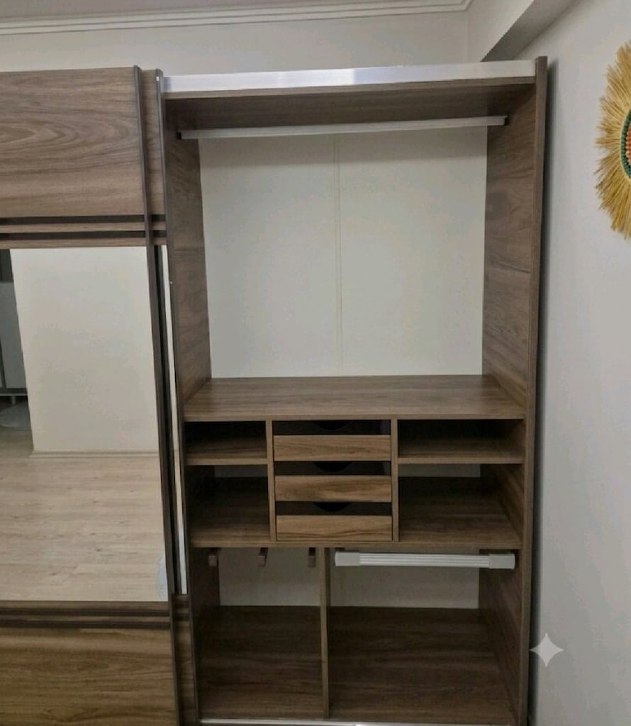 aynalı sürgülü gardırop/gardırop/gardolap/elbise dolabı/yatak odası - 5