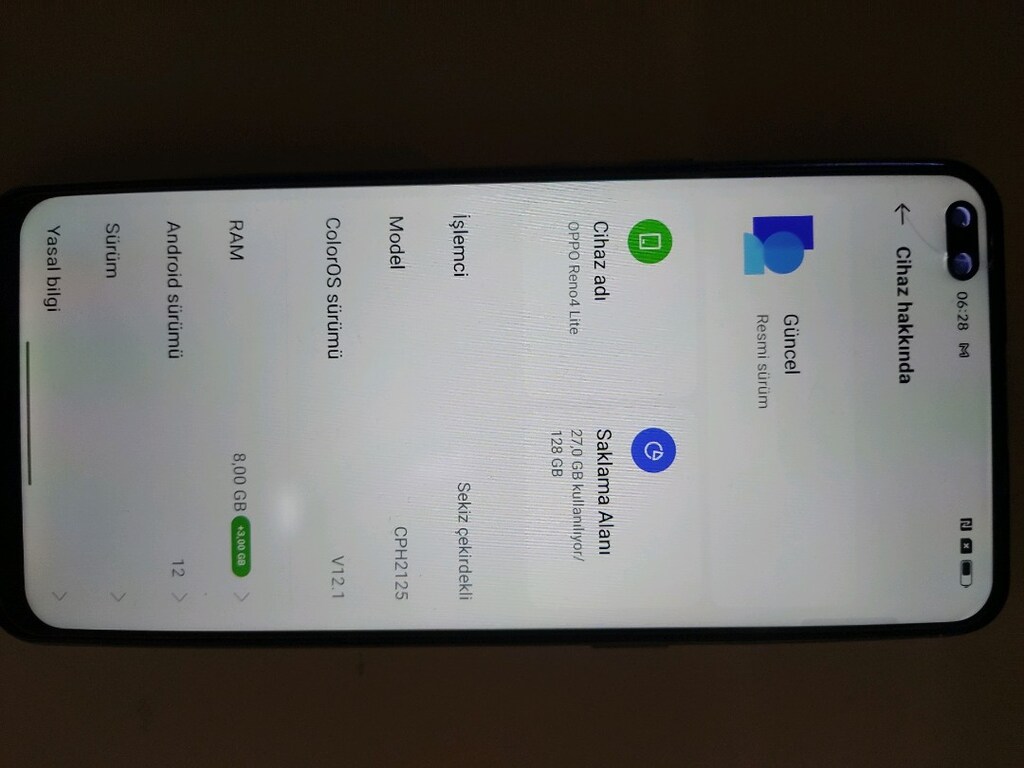 oppo reno 4ite standartlarında iyi ve hızlı 8+5ram 128 lik - 6