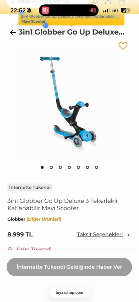 3in1 Globber Go Up Deluxe 3 Tekerlekli Katlanabilir Mavi Scooter - 6