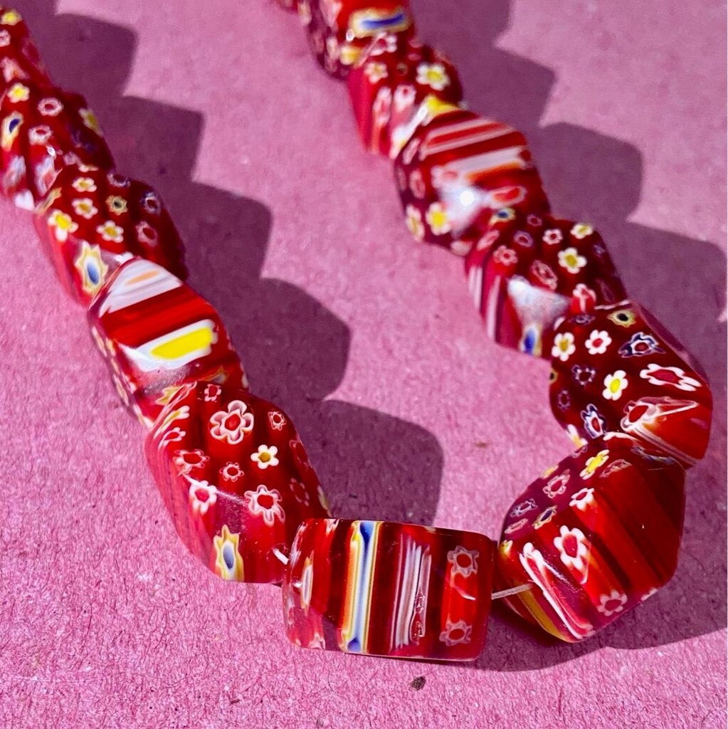 Orj. İTALYAN EL İŞÇİLİĞİ MURANO CAM KOLYE - 34