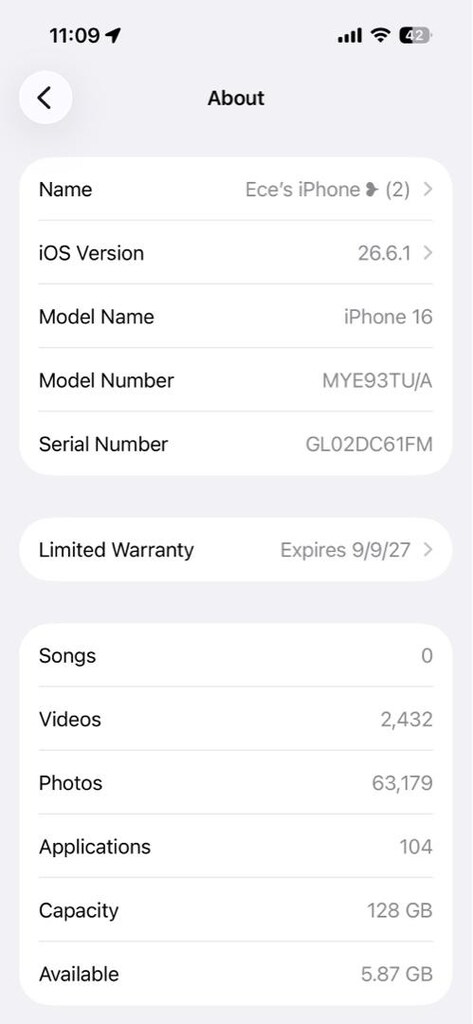 iphone 16 128gb beyaz 2027sonuna apple garantisi devam 90%batarya - 5