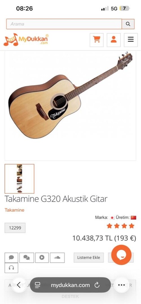 Akustik gitar Takamine G320 - 7