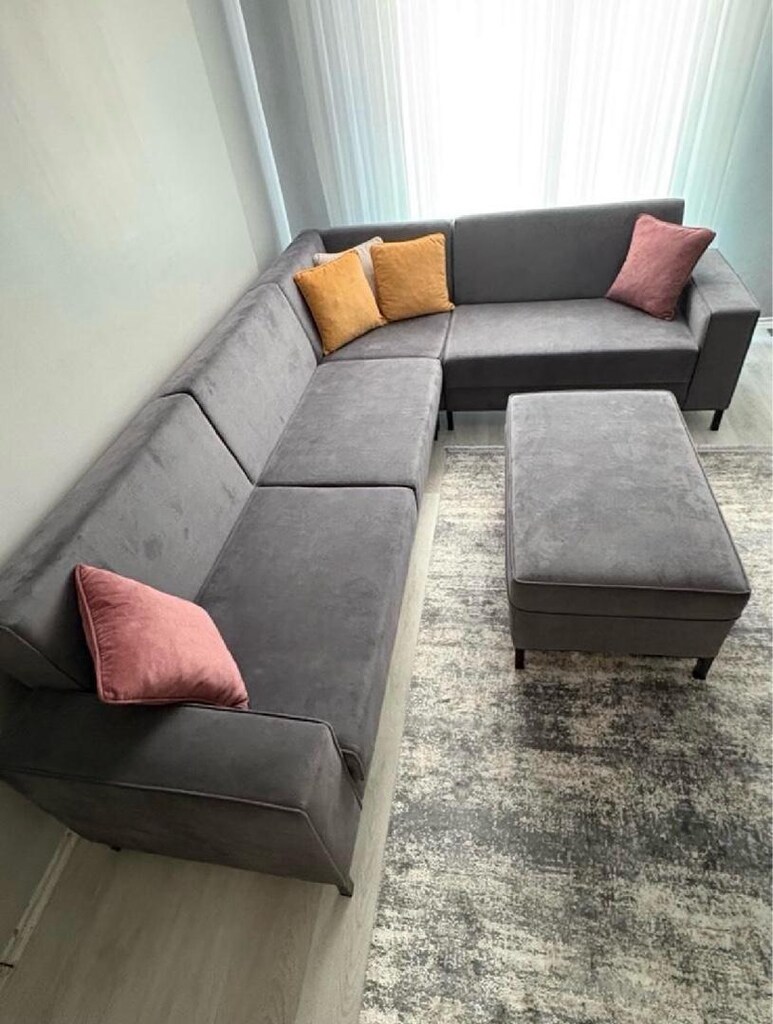200x300 cm Köşe Koltuk L Koltuk Antrasit Gri - 3