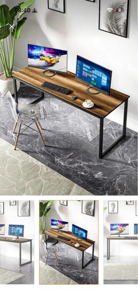 Ceramical Çalışma Masası Ceviz Metal Ayaklı - 2