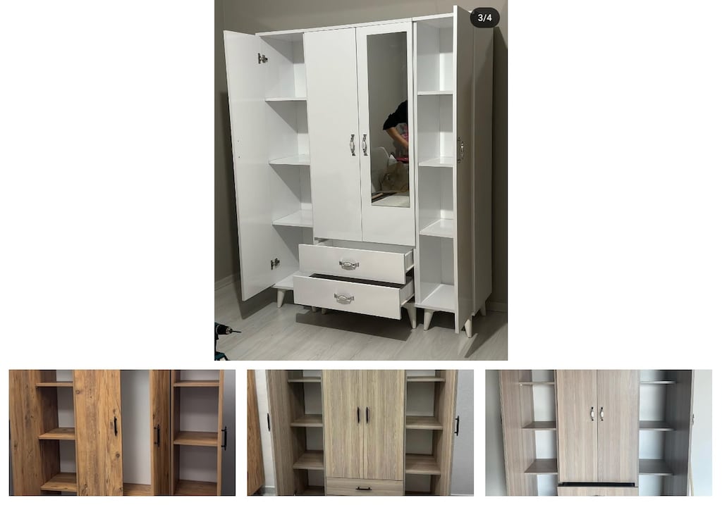4 kapaklı elbise dolabı thonjhclpj - 4
