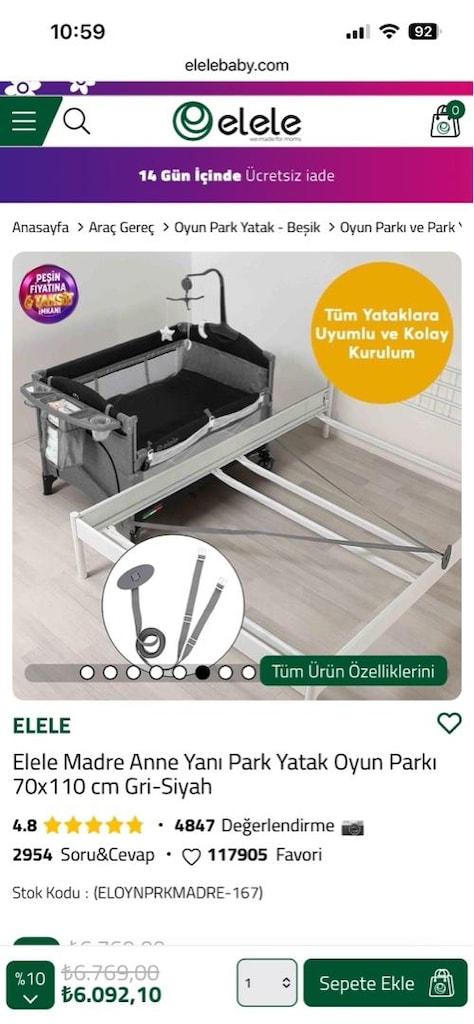 elele madre anne yanı park yatak+ortopedik yatak - 2