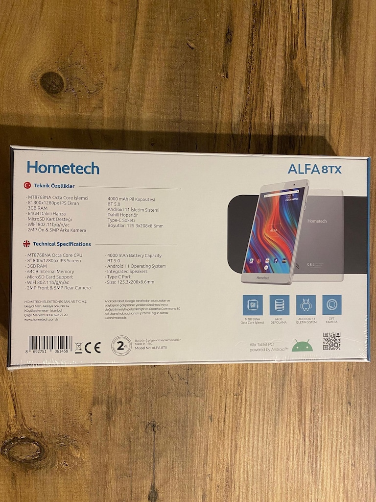 Sıfır, Kapalı Kutu, Hometech Alfa 8TX Tablet - 8 İnç - 4