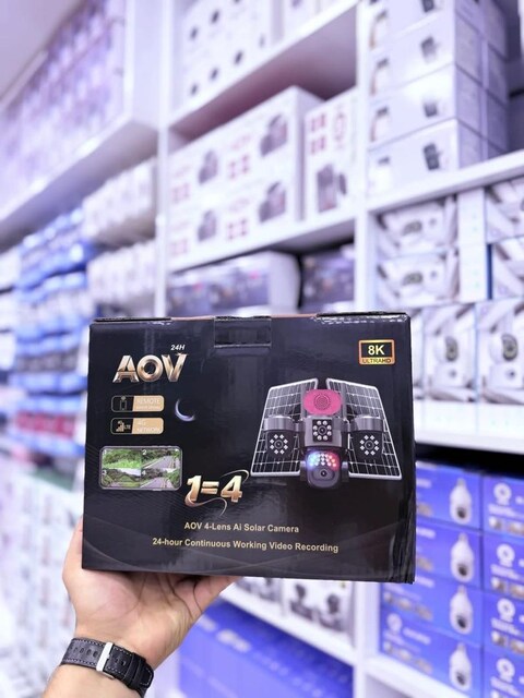 AOV 8K Ultra HD 4 Lensli Güneş Panelli 4G Kamera