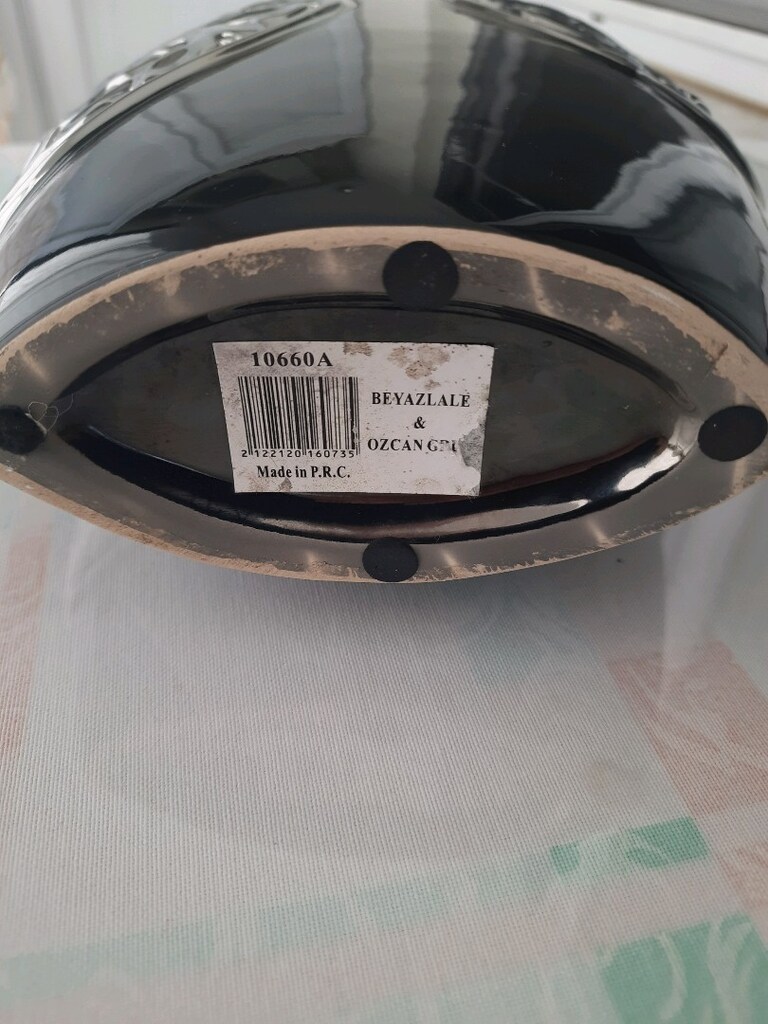 TESLİM:AKÇAY SIFIR SİYAH SERAMİK VAZO YÜK:40 CM.GENİŞLİK:16 CM EN:7CM - 4