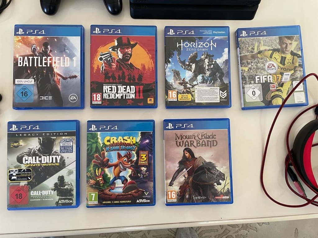 Playstation 4 Slim - 500GB-7 Oyun-2 Kol-Kulaklik- Red dead Redemption2 - 4