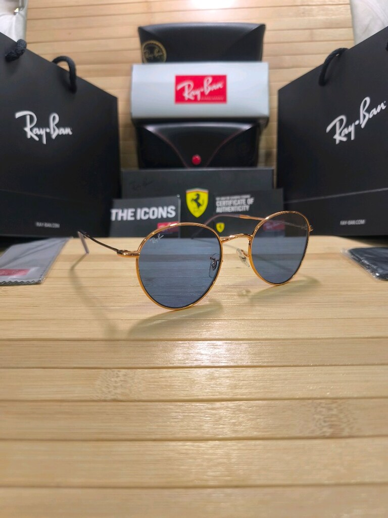 Ray-Ban Gold Yuvarlak unisex Güneş Gözlüğü orj.