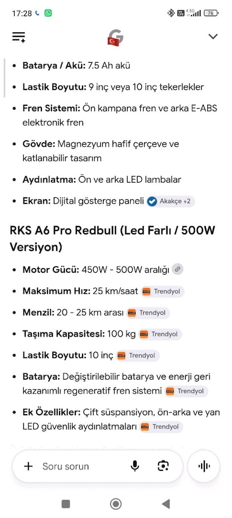 RKS A6 Pro Elektrikli Scooter - 2