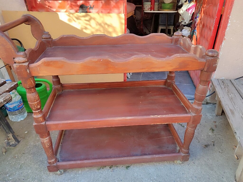 servis arabası tamamen agac tekerlekli - 2