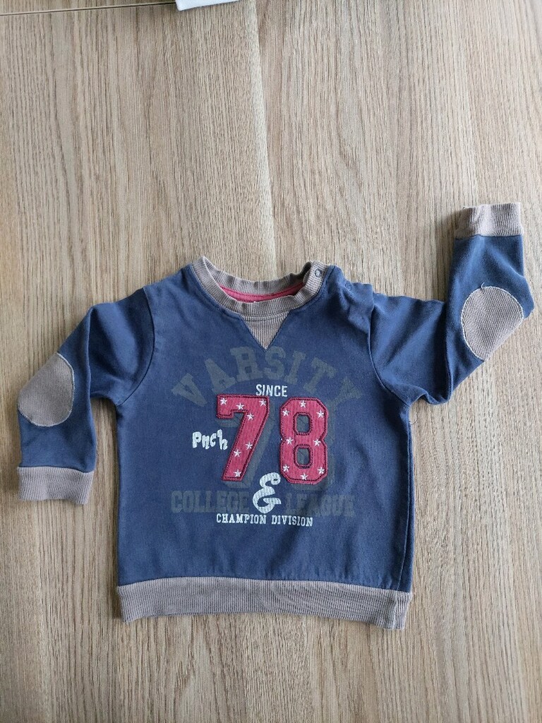 Panço yazı desen yama detaylı sweatshirt 12-18 ay - 2