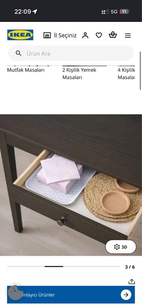 IKEA kahverengi ahşap masası - 2